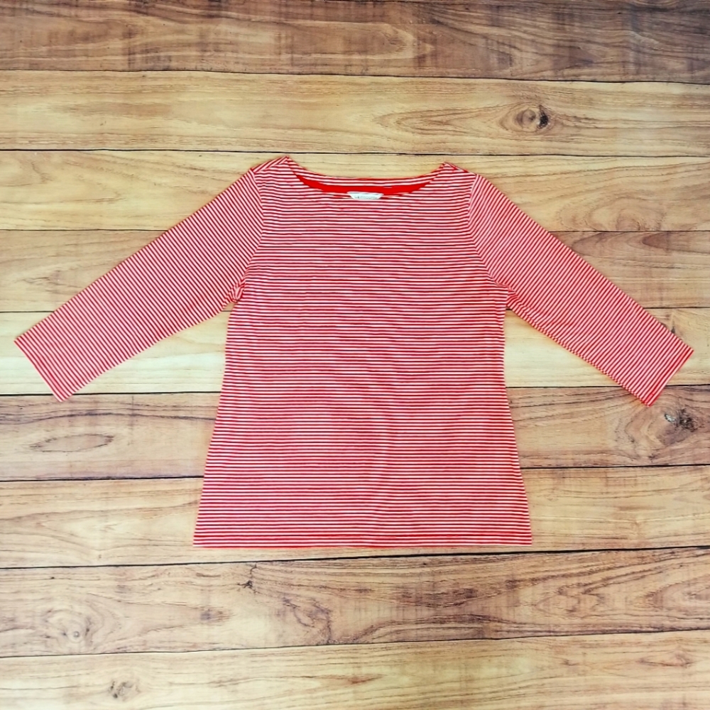 Liz Claiborne Red White Striped Top Size Medium